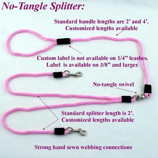 No-Tangle Splitter Leashes for Two Dogs