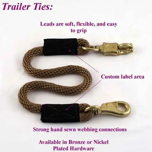 Horse Trailer Tie Round with Nickel Plated Bull and Panic Snap