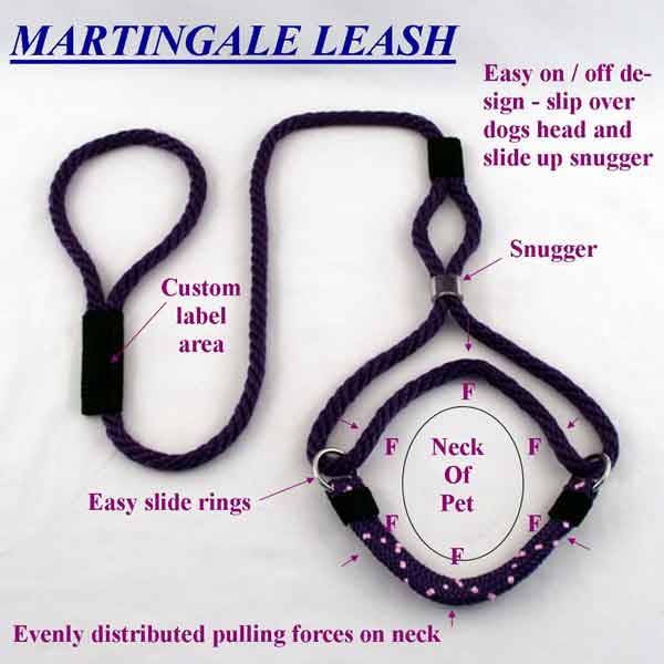 Martingale Leashes for Hunting Dogs