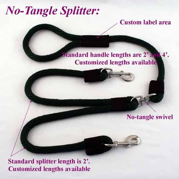 No-Tangle Splitter Snap Leashes for Hunting Dogs