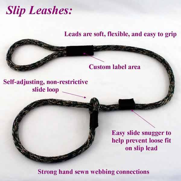 3/4" Slip Leashes (Flat Weave/Bronze)