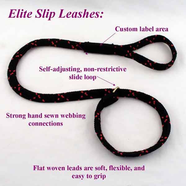3/4" Dog Training Slip Leashes (Flat Weave/Bronze)